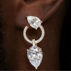 Elegant Gold and Silver Teardrop Earrings